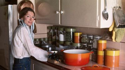 I never wanted a '70s flair in my kitchen, until I saw Joan Didion's retro countertops – her colorful storage is perfect for my tiny space