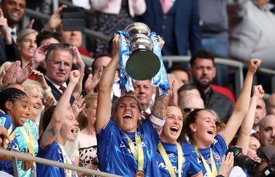 Chelsea beat Manchester United in Women’s FA Cup final as Sandy Baltimore double seals Treble