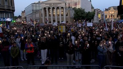 Thousands of Serbians join Subotica protest demanding justice for Novi Sad victims