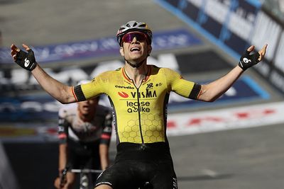 Wout van Aert wins sensational Giro d'Italia stage nine over the gravel as Isaac Del Toro moves into pink