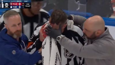 NHL Referee Suffers Bloody Cut to Face During Game 7 of Panthers-Leafs Series