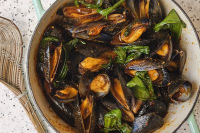Sambal mussels with wild garlic – a fiery twist on a Malaysian classic