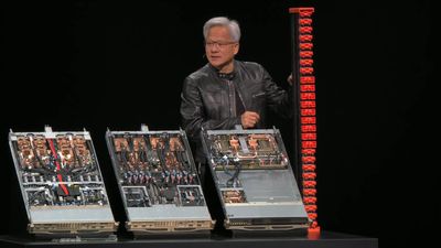 Nvidia's Jen-Hsun Huang boasts that one spine of its new NVLink Fusion tech can 'move more traffic than the entire Internet'