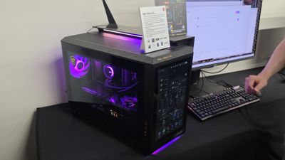 MSI's $7,000 Vision X AI has a 13-inch AI 'Human Machine Interface' touchscreen embedded into the chassis
