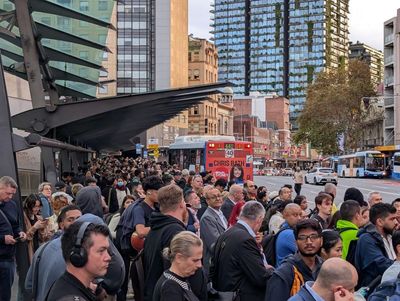 Sydney commuters warned of ‘knock-on effects’ after high-voltage wire falls on train causing major delays