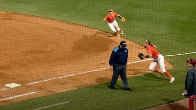 College Softball Umpire Briefly Stops Paying Attention During Fayetteville Regional