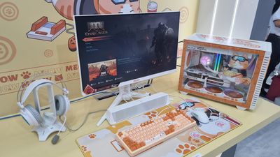 The glorious juxtaposition of DOOM: The Dark Ages and Colorful's furry-friend-themed Meow range of PC goodies is one reason why we love Computex