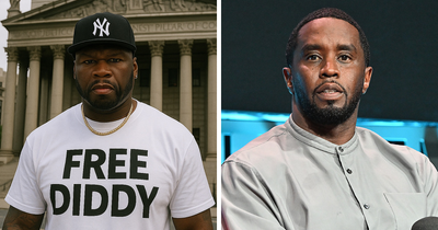 “So Petty, I Love It”: 50 Cent Poses in ‘Free Diddy’ Shirts, Comments on Cassie’s Mother