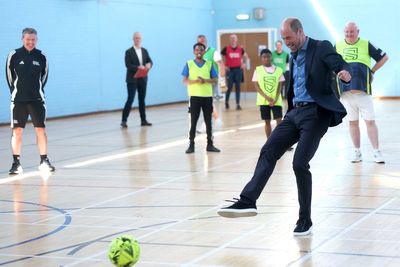 William shows off football skills in partnership with Street Soccer Scotland