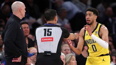 Jon Hamm Stole the Basketball from Tyrese Haliburton to Stop a Pacers Fast Break