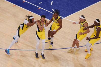 WATCH: Haliburton Does Reggie Miller Choke Celebration On Game-Tying Shot