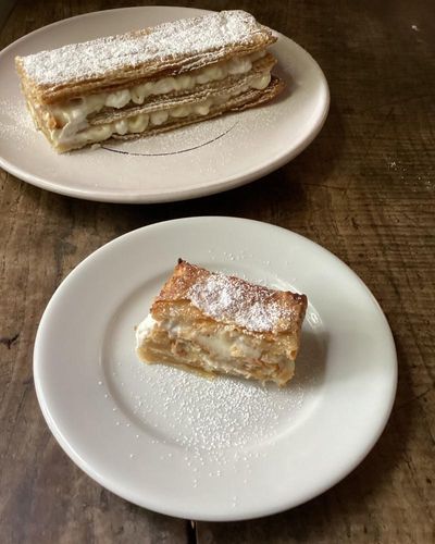 Rachel Roddy’s recipe for millefoglie, or puff pastry and cream sandwich cake