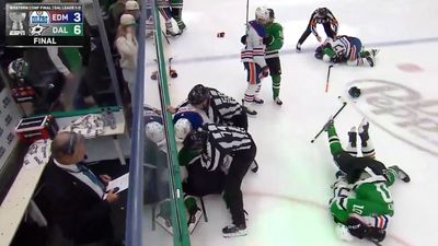 Oilers-Stars Game 1 Ends With Massive Brawl After Final Whistle