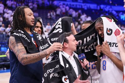 He can handle anything the Oklahoma City Thunder throw at him. He's sideline reporter Nick Gallo