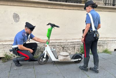 Tourist caught by Rome police with 30kg marble artefact on electric scooter ‘for souvenir’