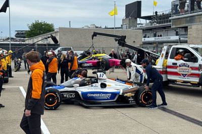 Dejected Kyle Larson wrecks out of the Indy 500 in restart melee