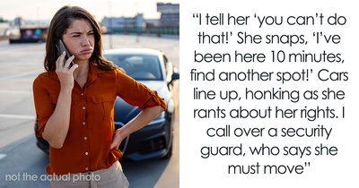 Karen Tries To Be A Hero By Saving Parking Spot For Hubby By Standing In It, Gets Kicked Out