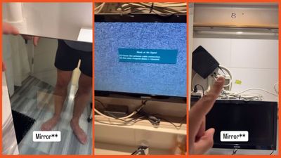 ‘Someone is watching you’: Man finds TV hidden behind his bathroom mirror and TikTok theorists go wild
