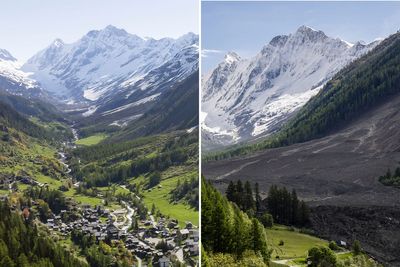 Flooding fears after glacier collapse buries picturesque Swiss village under mud and rock
