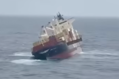 Watch: Cargo ship leaks hazardous material into sea after sinking off Indian coast