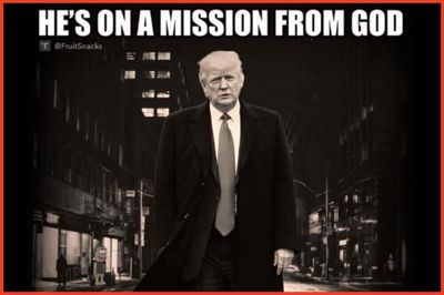 Trump Sneaks Alt-Right Easter Egg Into Truth Social Meme: 'On a Mission From God'