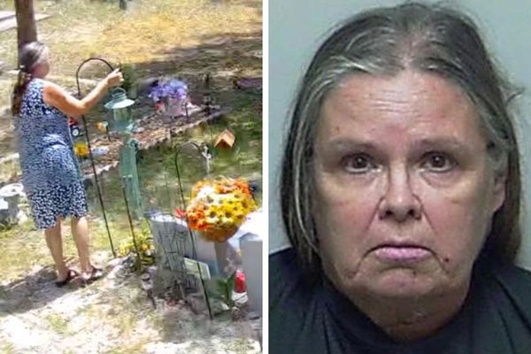Florida woman accused of stealing family mementos from cemetery graves caught on camera