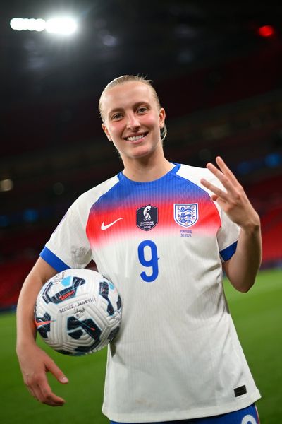 Aggie Beever-Jones: Lionesses' hat-trick hero eyes Euros ticket after Portugal rout