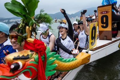 AP PHOTOS: Dragon boats thunder through Hong Kong waters to mark ancient Chinese festival