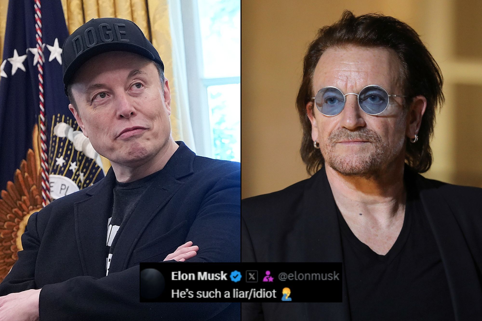 Elon Musk Brands Bono a 'Liar/Idiot' for Telling Joe…