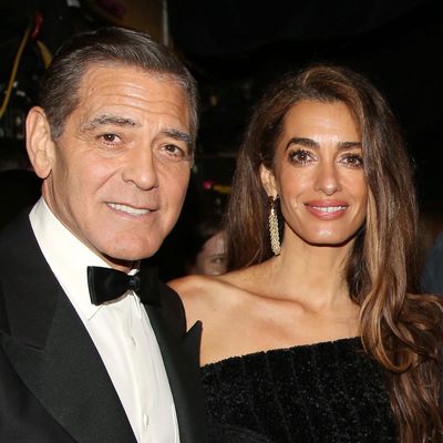 Amal Clooney's Royal Family-Approved Gold Pumps Are the Perfect Date Night Attire