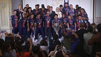 French president Macron hails PSG's Champions League triumph at Elysée reception