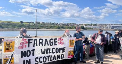 'You're not welcome': Nigel Farage visit to Scotland met by anti-racism protesters