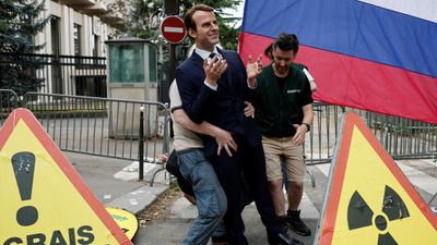 Greenpeace steals Macron wax figure from Paris museum for anti-Russia protest