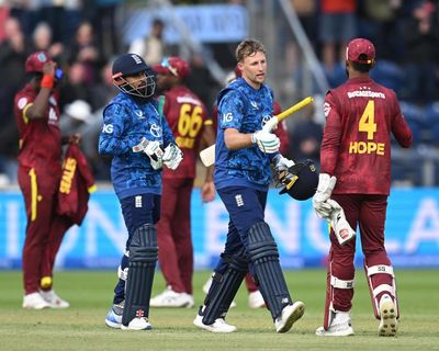 England v West Indies: hosts win by seven wickets in third men’s cricket ODI – as it happened