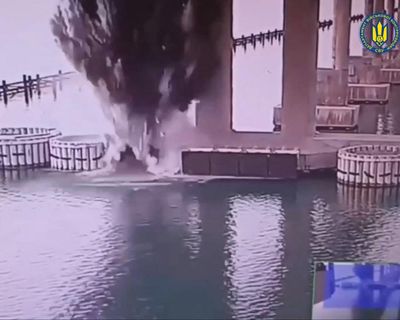 Ukraine hits bridge linking Crimea to Russia with underwater explosives