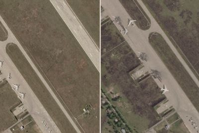 Satellite photos show destroyed bombers at a Russian air base that Ukraine said it hit