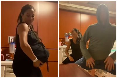 Meghan Markle shares video of her twerking as she dances with Prince Harry in bid to induce birth of daughter Lilibet