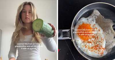 Woman Sparks Outrage With Bizarre Egg Frying Technique She Apparently Learnt From Her Italian Grandmother
