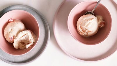 Ritzy and mouth-watering, this Turkish Delight and rose ice cream is a decadent, crowd-pleasing dessert