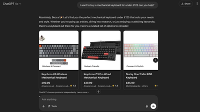 I tried ChatGPT’s new shopping feature – here’s what it's like and how to use it