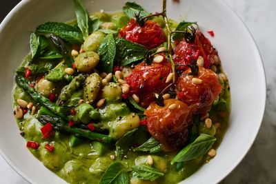 The easiest way to turn a tin of beans into dinner – just add pesto