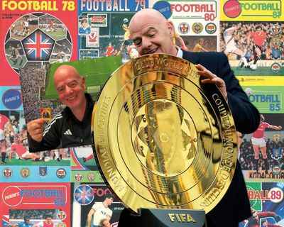 Gianni Infantino’s Club World Cup Panini sticker takes Fifa chief’s self-regard to another level