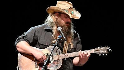 “Whatever I’ve done, whatever I’ve made, whatever I’ve turned into has pretty much been built on this thing”: Chris Stapleton shows Josh Brolin the trashed '50s Gibson he bought for just $380 – and that became his most treasured possession