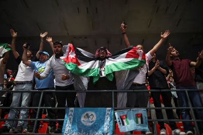 Jordan celebrate reaching first World Cup after win against Oman