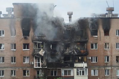 Russian drones and missiles target Ukraine's eastern city of Kharkiv, killing 3, officials say