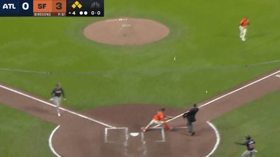 Giants Catcher Was So Confused After Fan Threw Baseball Onto Field at Home Plate