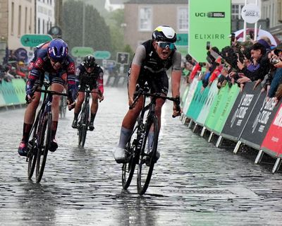 Cat Ferguson breaks new ground to take Tour of Britain lead after crash-packed stage