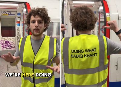 Angry friends removing graffiti from Bakerloo line Tube trains ‘doing what Sadiq Khan can’t'