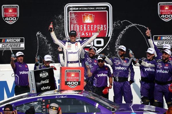 Denny Hamlin makes the fuel last for a dramatic Cup win at Michigan