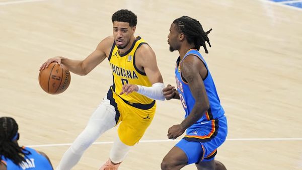 Pacers' Tyrese Haliburton Seen Limping From Podium After Game 2 Loss vs. Thunder